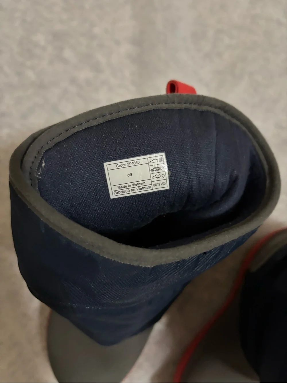 CROCS Kids Navy and Red Insulated Snow Boots